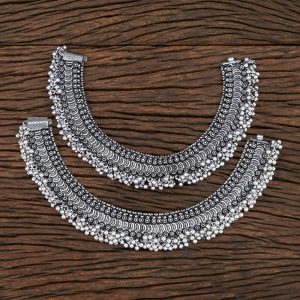 The 'Ghungroo Cascade'  Silver Lookalike Anklets (Payal)