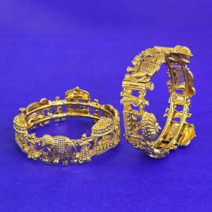 'Hazar' Temple Art Antique Gold Kada Set