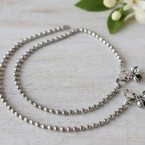 Beaded Anklets with Ghungroo Bells - Traditional Indian Payal