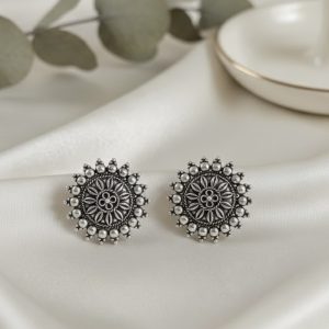 Floral Mandala Stud Earrings