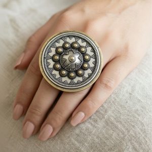 Artisan Dual-Tone Brass Filigree Ring