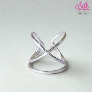 Minimalist Silver Crossover Ring