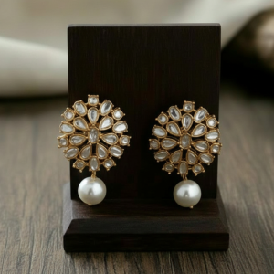 Artisan Gold-Plated Cascading Pearl Tassel Earrings