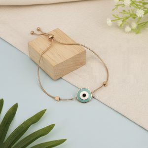 Turquoise Evil Eye Adjustable Bangle Bracelet