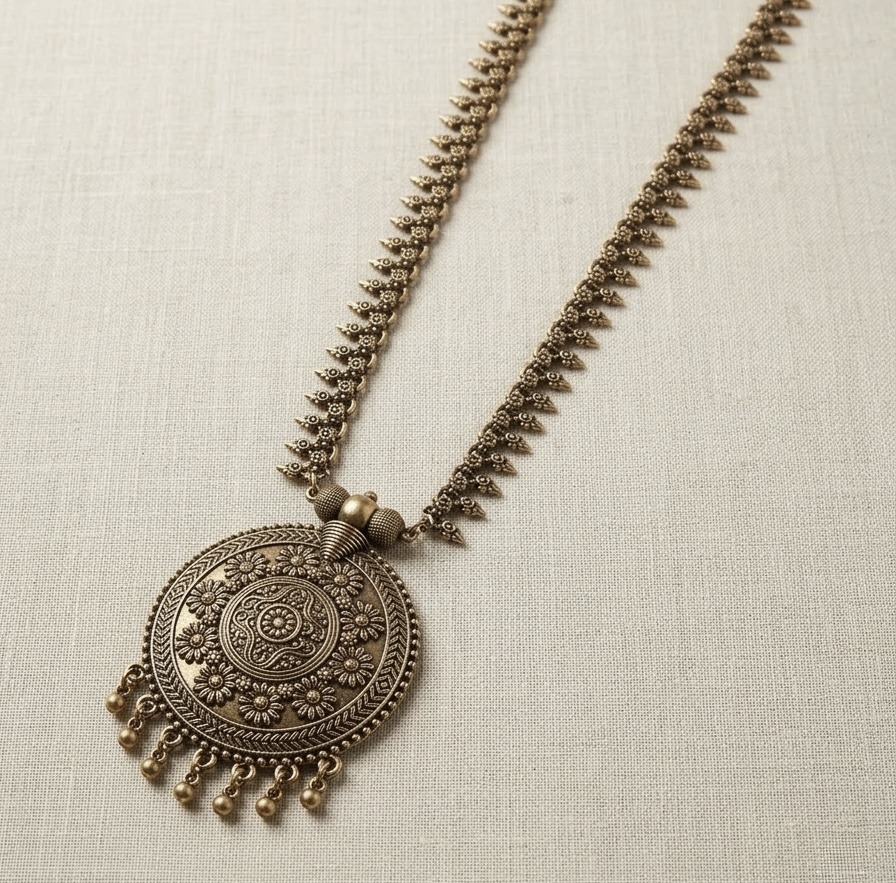 Handcrafted Antique Brass Temple Jewelry - Image 2