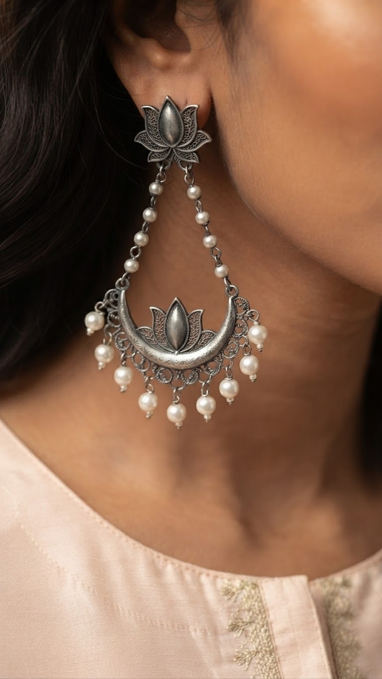 The Serenade Lotus Chandbali - Image 3