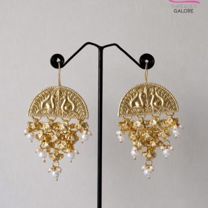 Golden Pearl Cascade Earrings